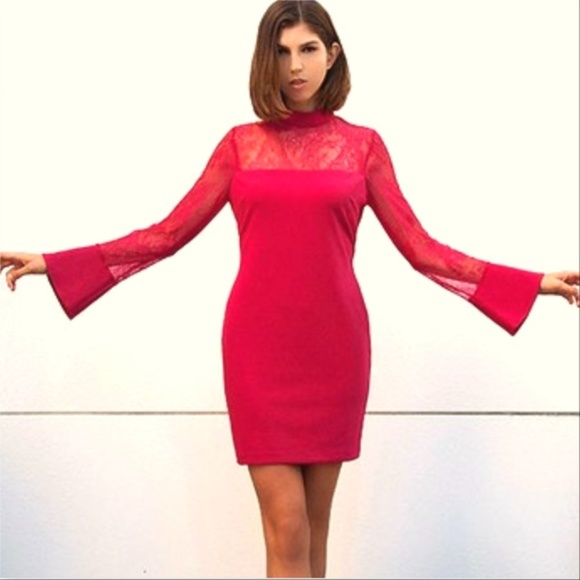 Lace Detailed Bodycon Dress - Spring Trend - Picture 4 of 4